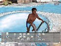 Chico oscuro en la piscina en juegos porno gay